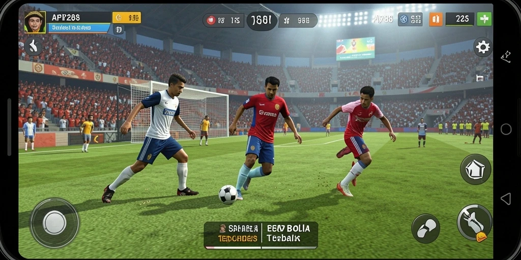 Tampilan gameplay seru dalam API288 yang menghadirkan sepak bola nyata.