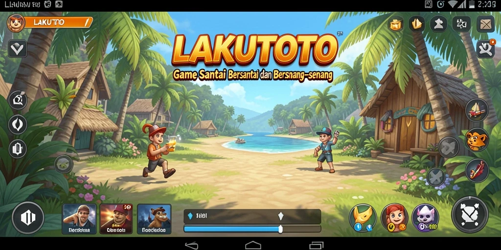 Tampilan gameplay LAKUTOTO yang ceria dan interaktif.