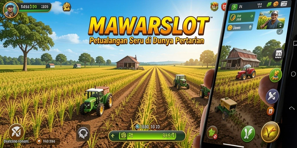 Tangkapan layar permainan MAWARSLOT yang menampilkan aktivitas bertani.