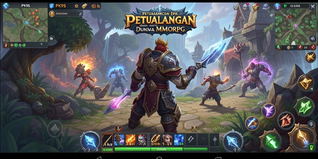 Tampilan gameplay PK95 yang mendebarkan dalam dunia MMORPG yang luas.